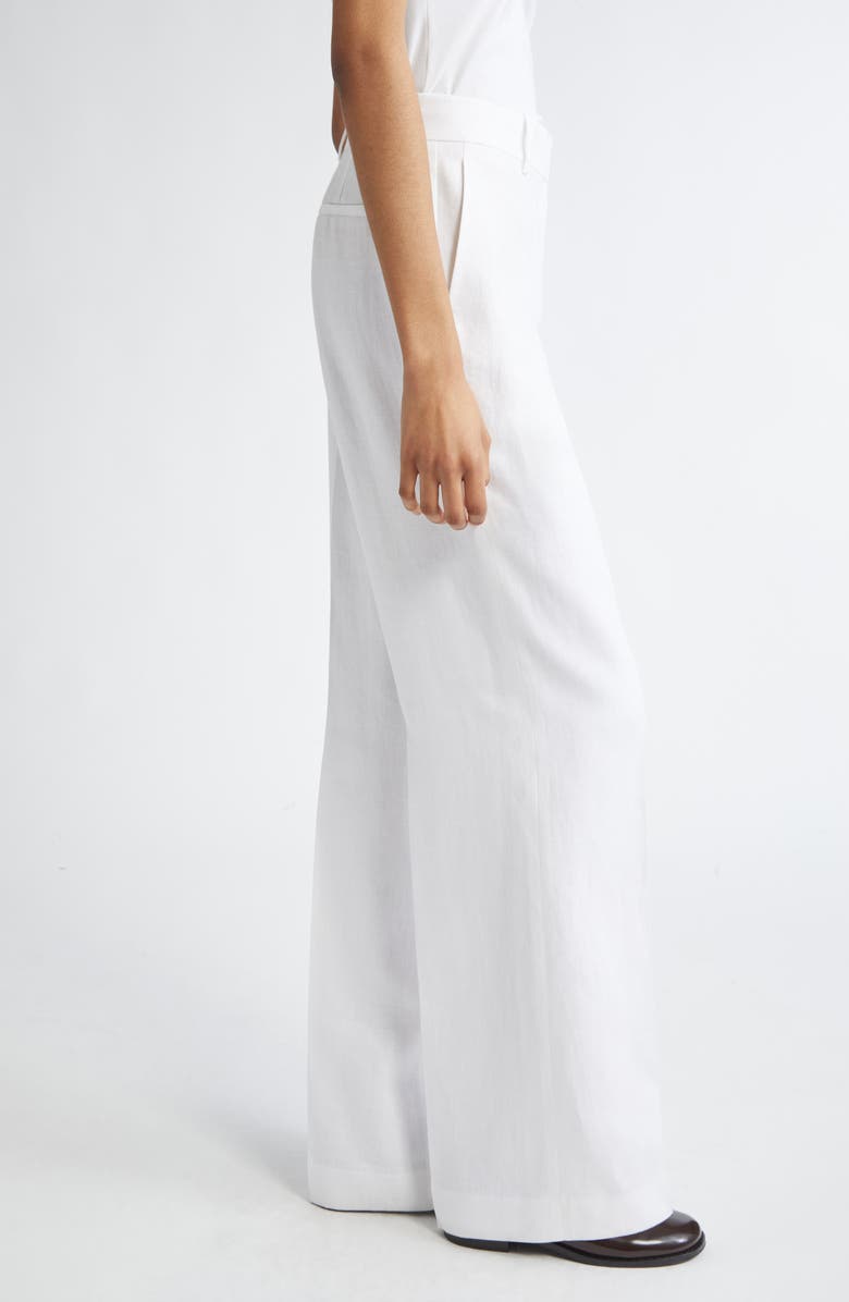 Lafayette 148 New York Sullivan Wide Leg Linen Pants, Alternate, color, White