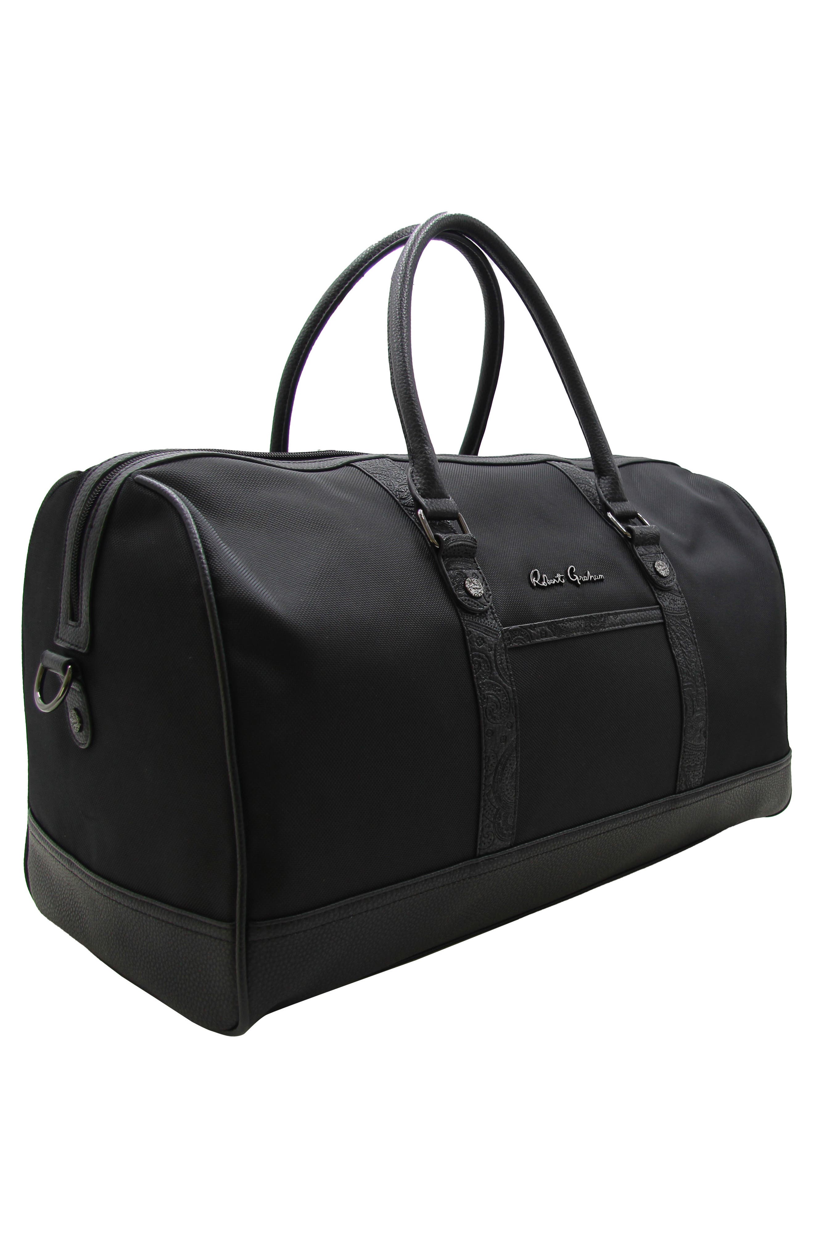 Robert Graham Gene Canvas Duffle Bag, Alternate, color, Black