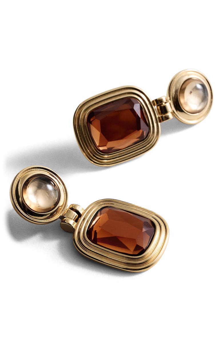MANGO Mixed Resin Drop Earrings, Alternate, color, Gold