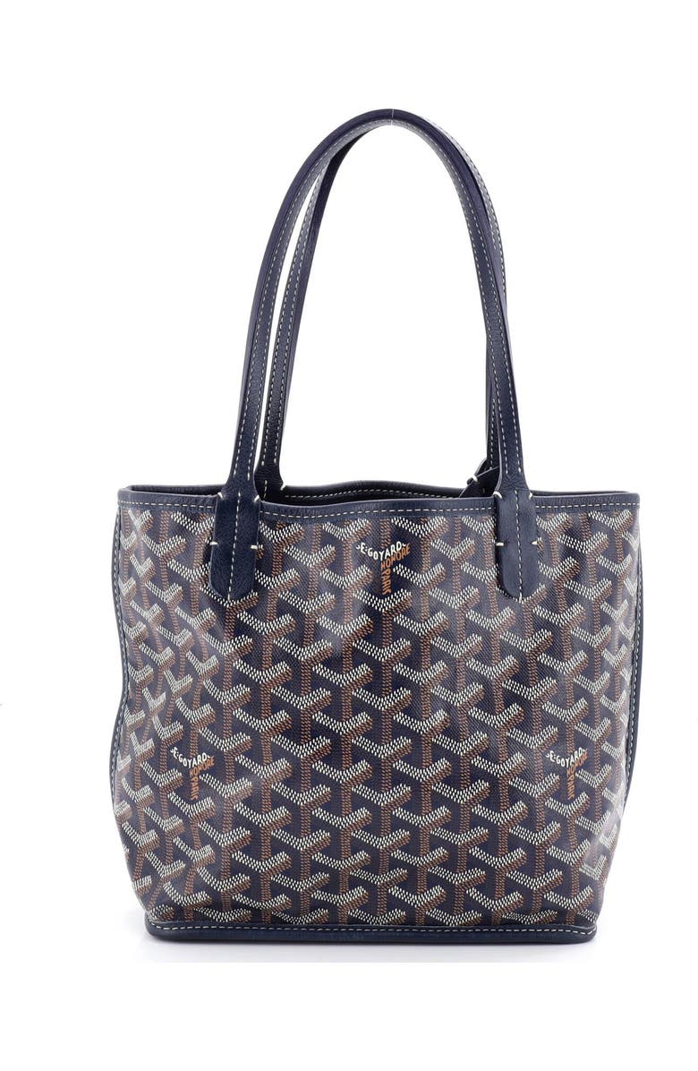Pre-Owned Goyard Anjou Reversible Tote Coated Canvas Mini, Main, color, Blue