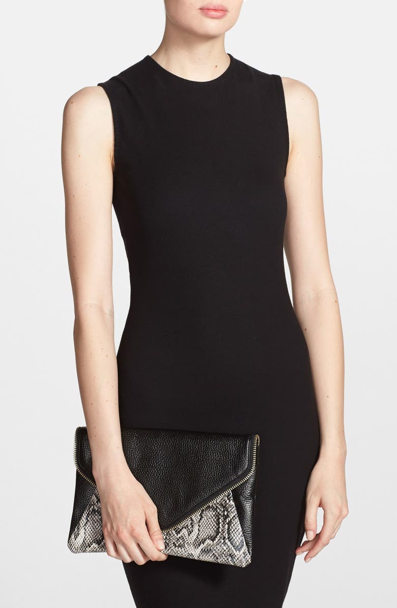 Halogen<sup>®</sup> Leather Envelope Clutch, Alternate, color,