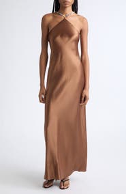 STAUD Cadence Halter Neck Gown