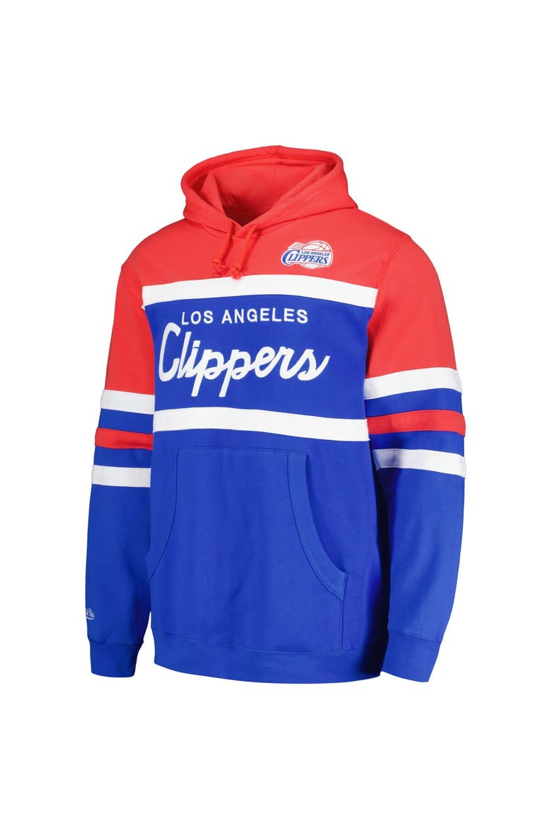 Men's Mitchell & Ness Royal/Red LA Clippers Head Coach Pullover Hoodie, Alternate, color, Royal