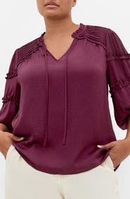 City Chic Drama Queen Ruffle Top
