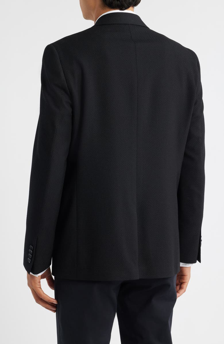 AllSaints Rawdon Slim Fit Peak Lapel Textured Wool & Viscose Blend Sport Coat, Alternate, color, Black
