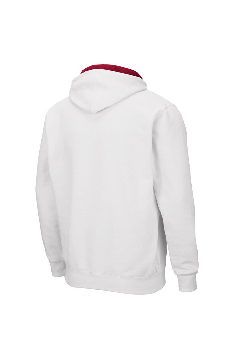 COLOSSEUM Men's Colosseum White Indiana Hoosiers Arch & Logo 3.0 Full-Zip Hoodie, Alternate, color, White