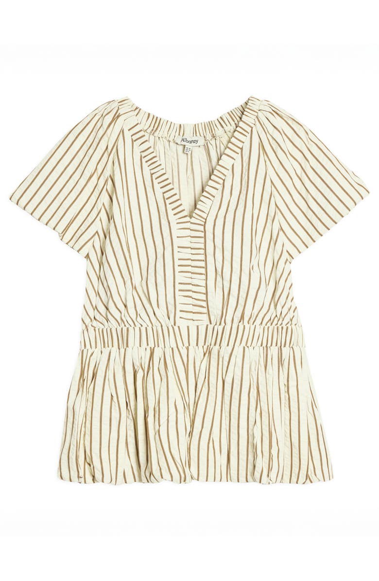 Albaray Stripe Cotton Bubble Hem Top, Alternate, color, Neutral