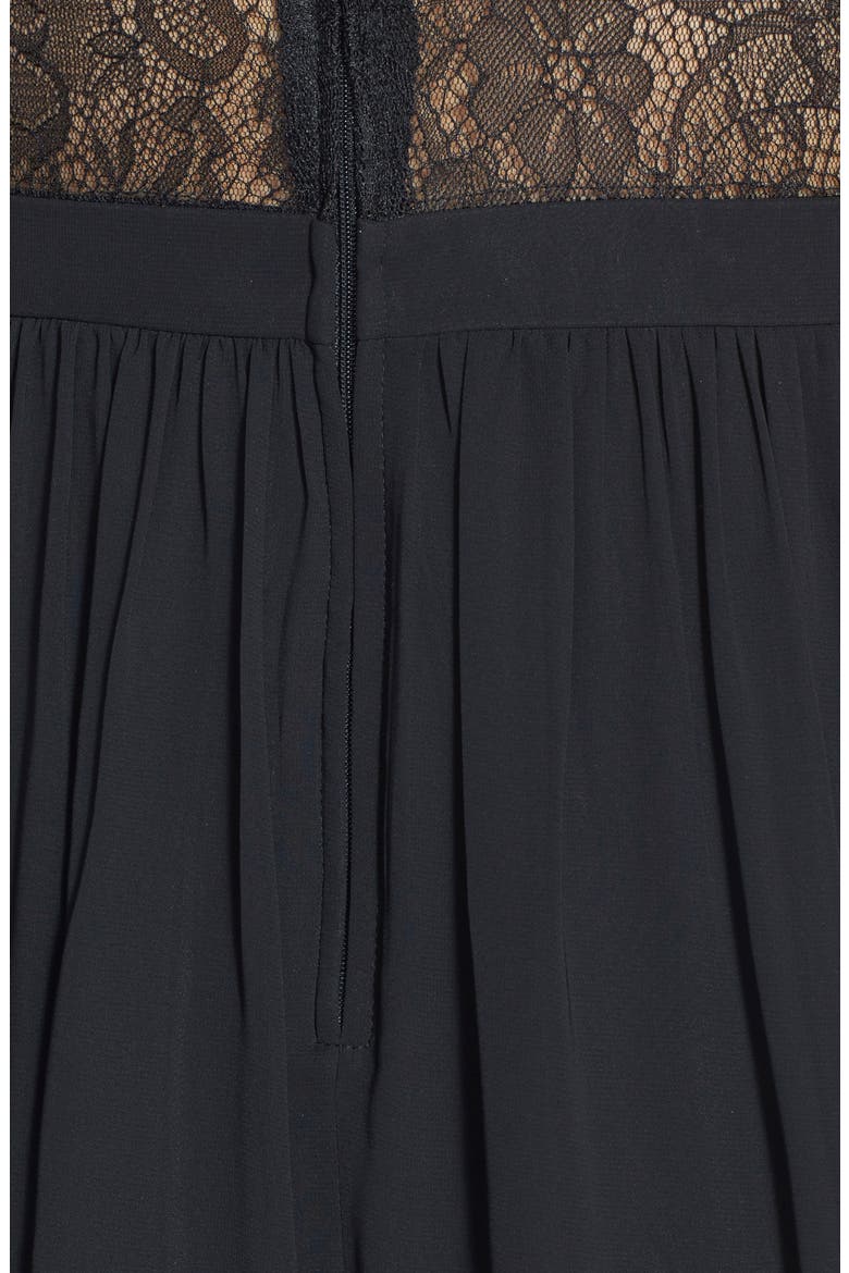 Illusion Bodice Dress, Alternate, color, BLACK