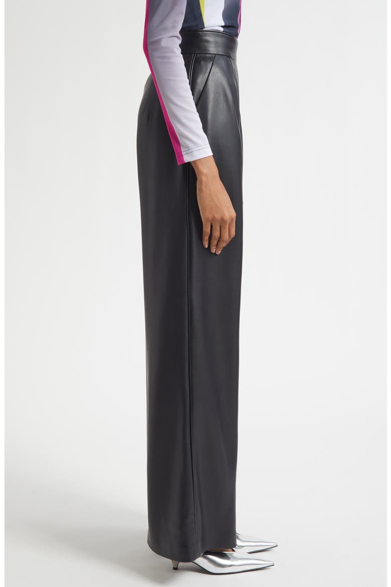 Lata Wide Leg Leather Pants, Alternate, color, BLACK