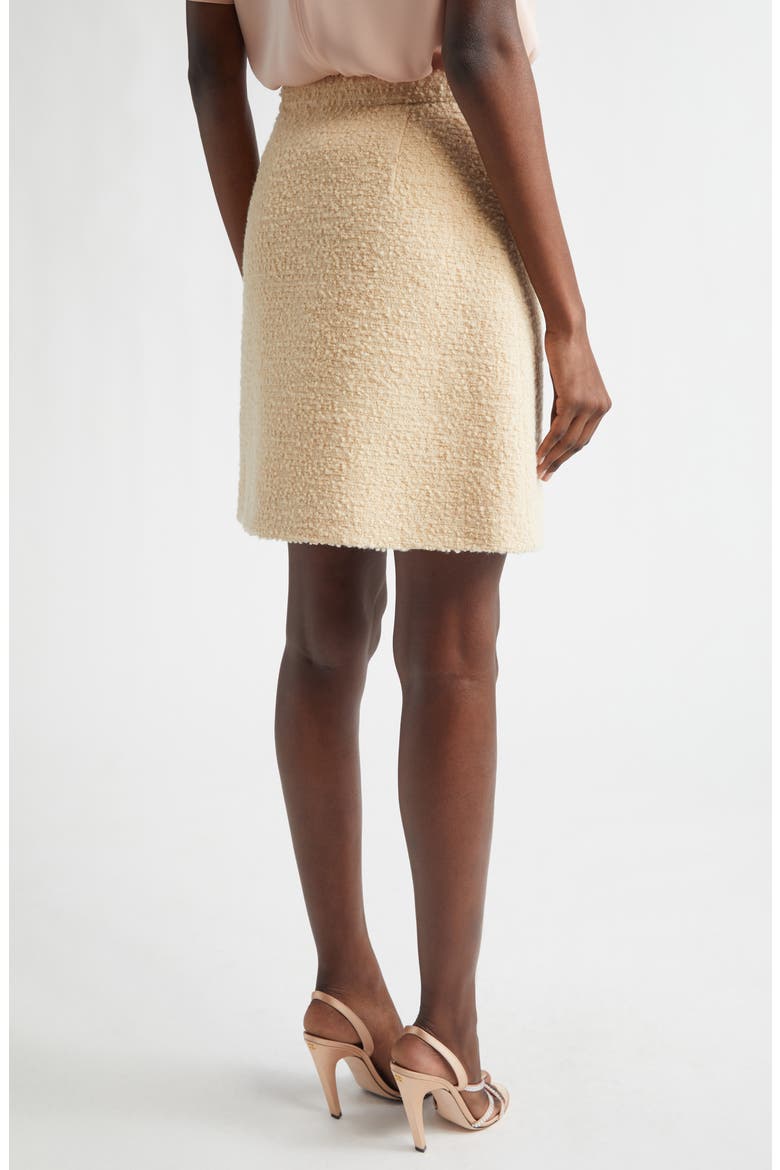 V-Detail Bouclé Tweed Skirt, Alternate, color, WHITE