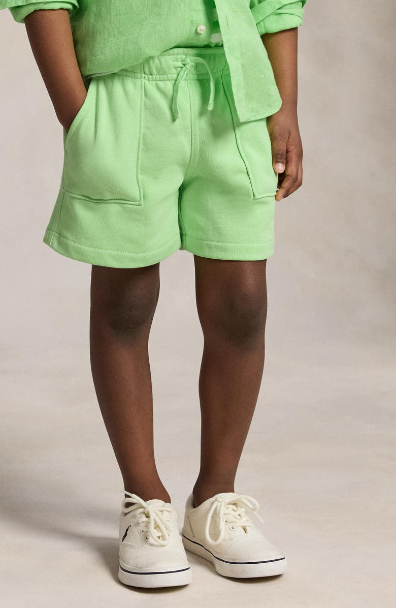 Polo Ralph Lauren Kids' Easy French Terry Drawstring Shorts, Alternate, color, Key Lime