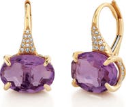 SHAY 18K Gold Amethyst & Diamond Earrings