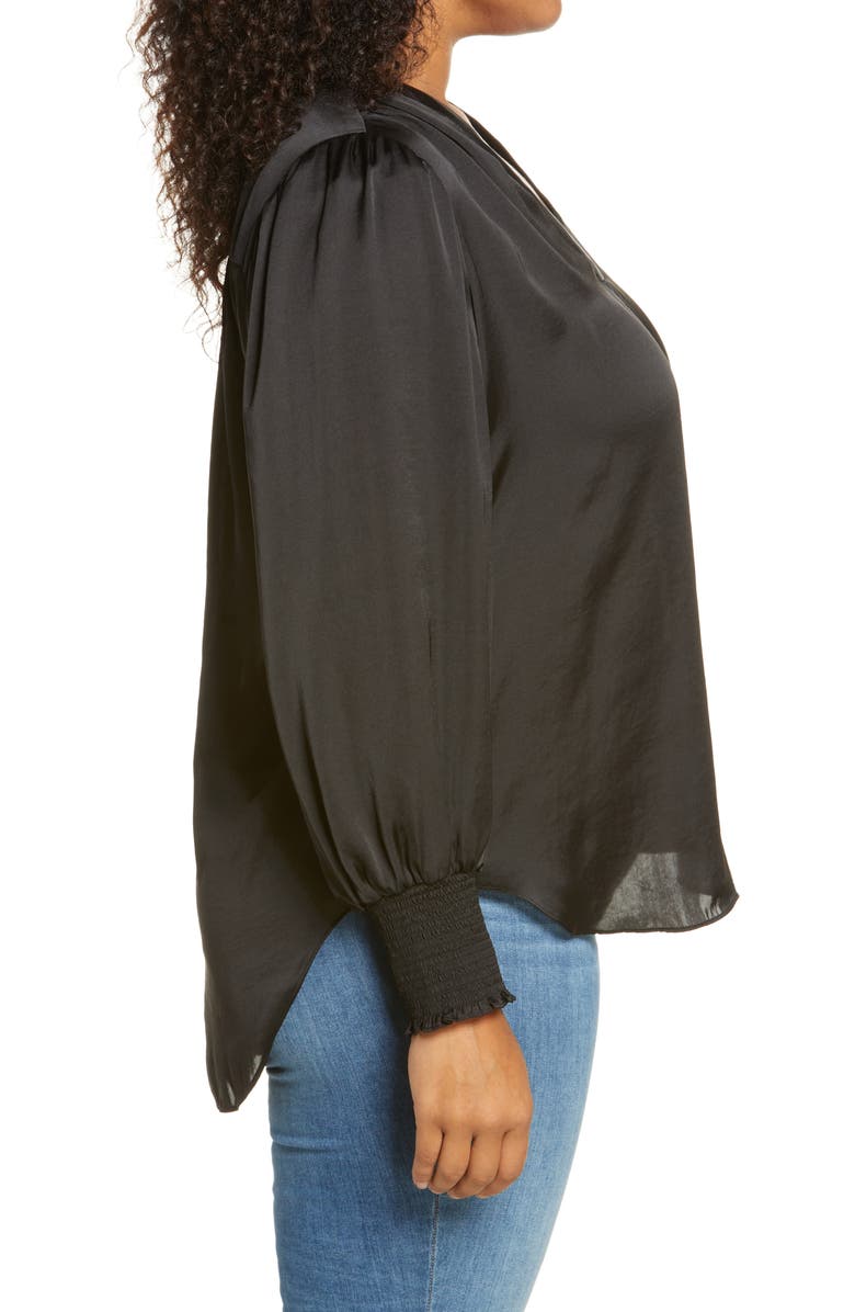 Vince Camuto Smocked Long Sleeve V-Neck Blouse, Alternate, color, 