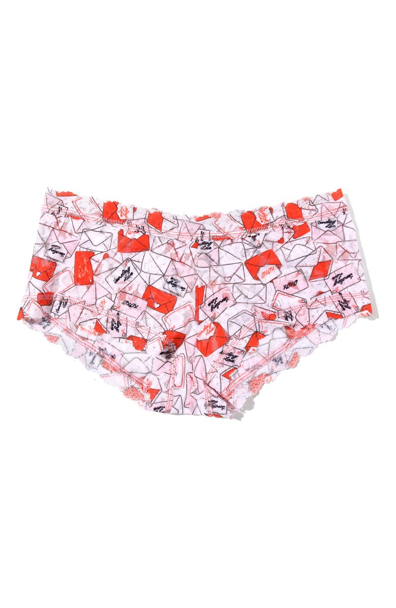 Hanky Panky Print Boyshorts, Alternate, color, With Love White