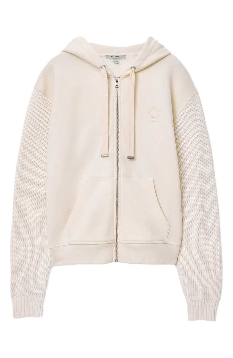 AllSaints Amphie Relaxed Fit Cotton Hoodie, Alternate, color, Tofu White