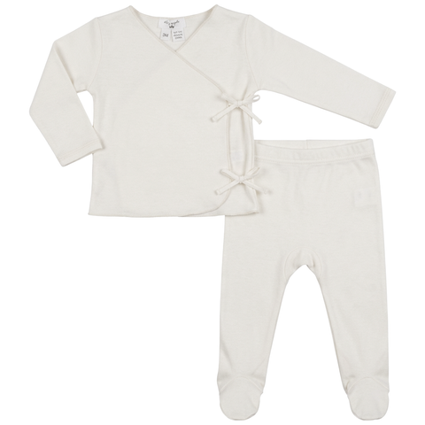 Wrap Front Snap Top & Leggings Two Piece Romper Set (Baby)