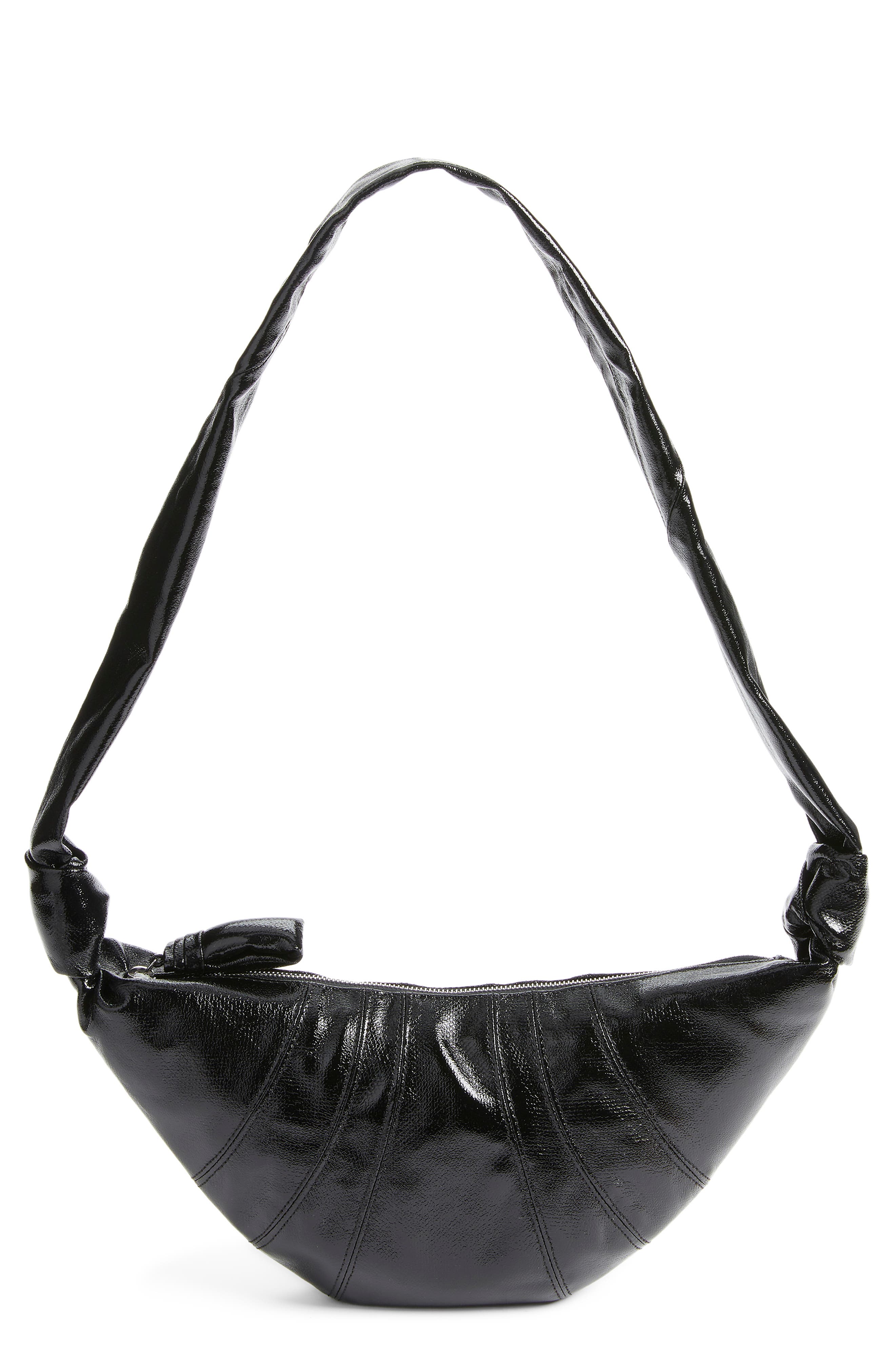 Lemaire Small Croissant Coated Cotton Crossbody Bag, Main, color, Black