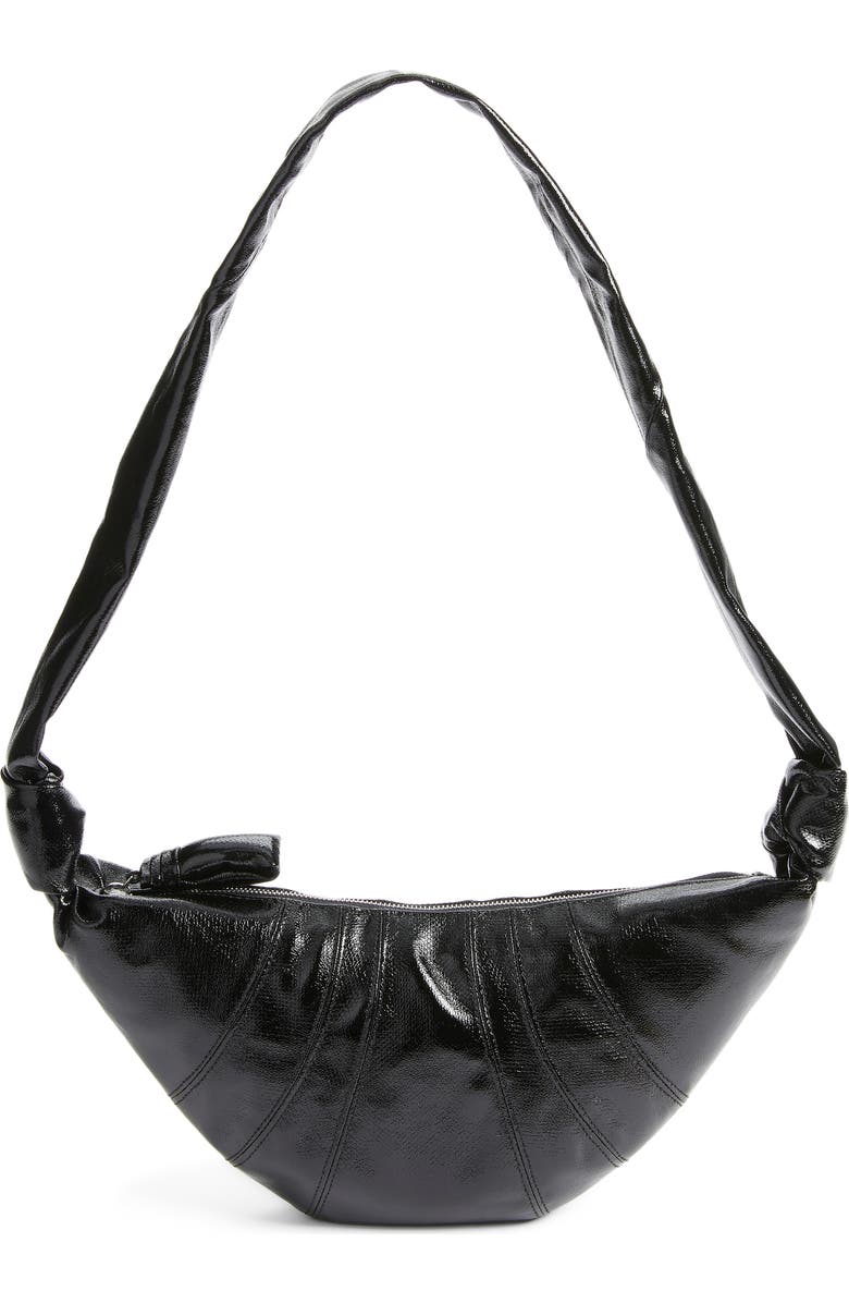 Lemaire Small Croissant Coated Cotton Crossbody Bag, Main, color, Black