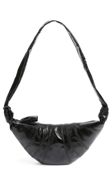 Small Croissant Coated Cotton Crossbody Bag