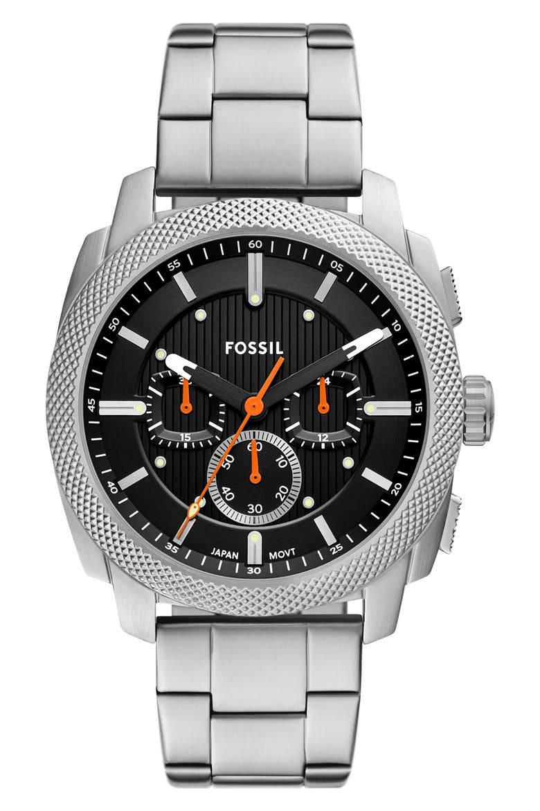 Machine Chronograph Bracelet Watch, 44mm, Main, color, SILVER