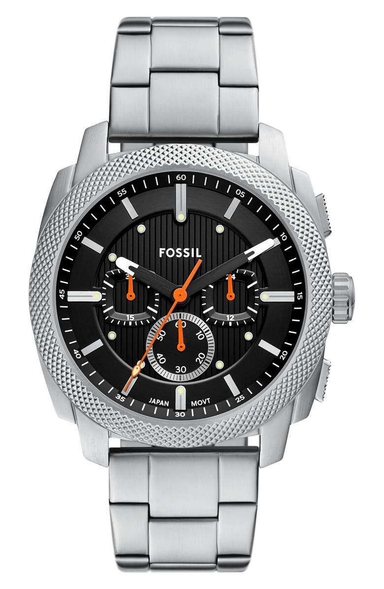 Fossil Machine Chronograph Bracelet Watch, 44mm, Main, color, Silver