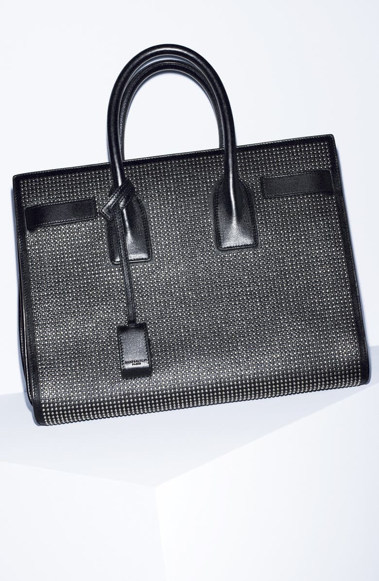 Saint Laurent 'Small Sac de Jour Studs' Leather Tote, Alternate, color,