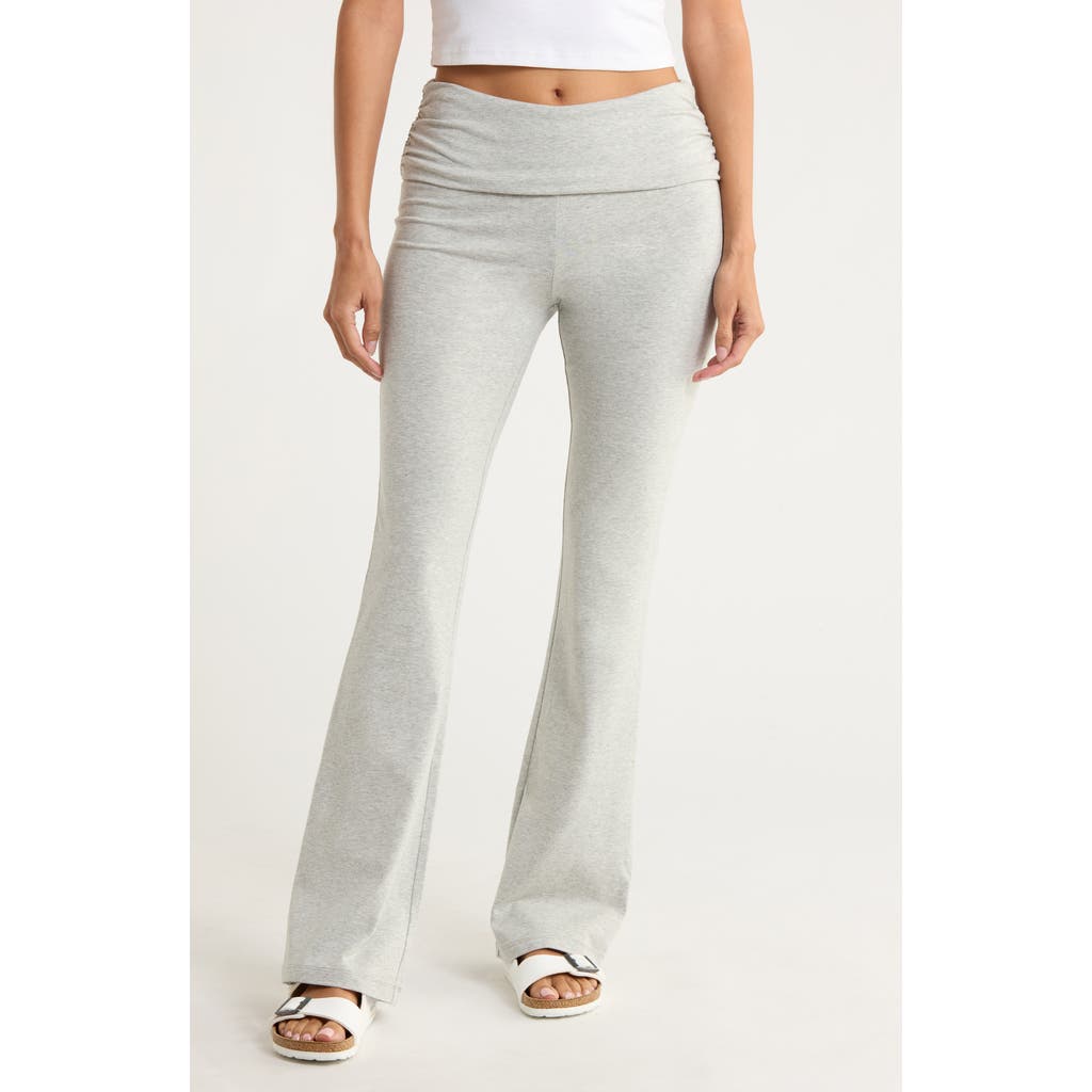 Abound Foldover Flared Leggings In White