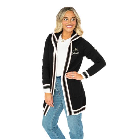 Women's Gameday Couture  Black Colorado Buffaloes Tri-Blend Rounded Stripe Cardigan