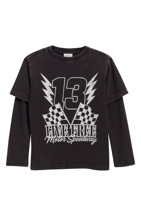 Born Free Long Sleeve Layered Graphic T-Shirt