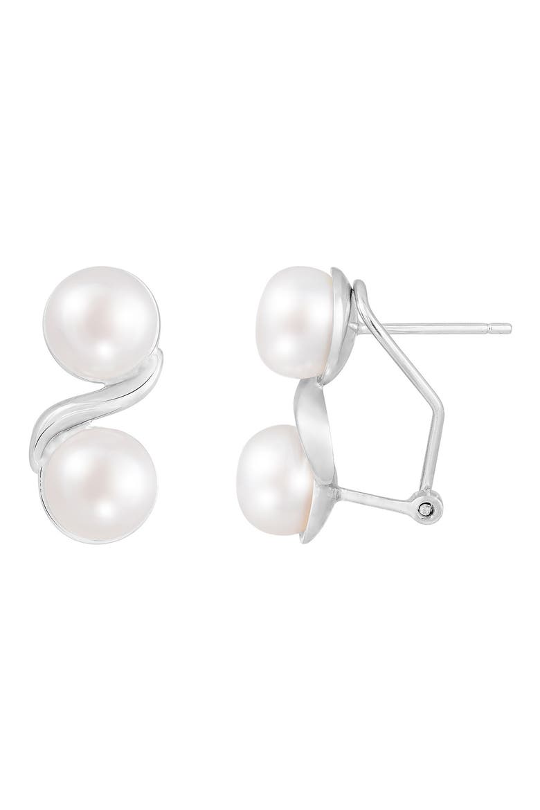 Freshwater Pearl Stud Earrings, Alternate, color, WHITE