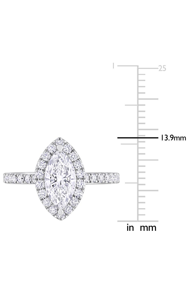 1 CTW Lab-Grown Diamond Marquise Halo Ring 14k, Alternate, color, White Gold