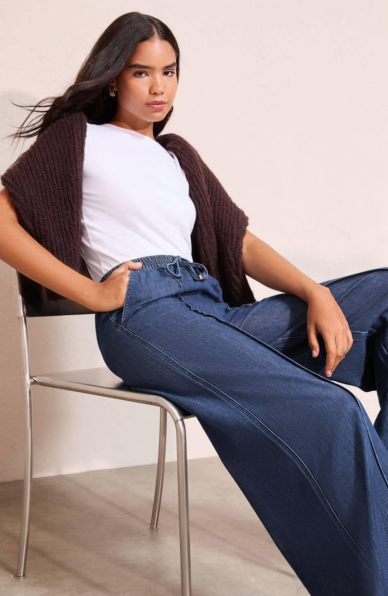 Friends Like These High Rise Wide Leg Jean, Alternate, color, Rinse Wash