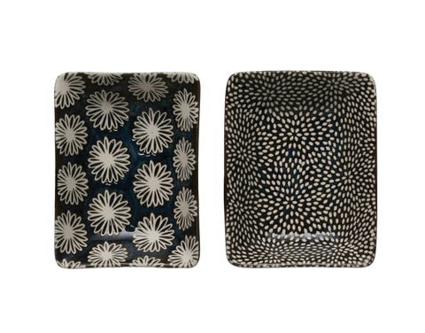 3.75" Rectangle Stoneware Dish (Set of 2 Patterns)