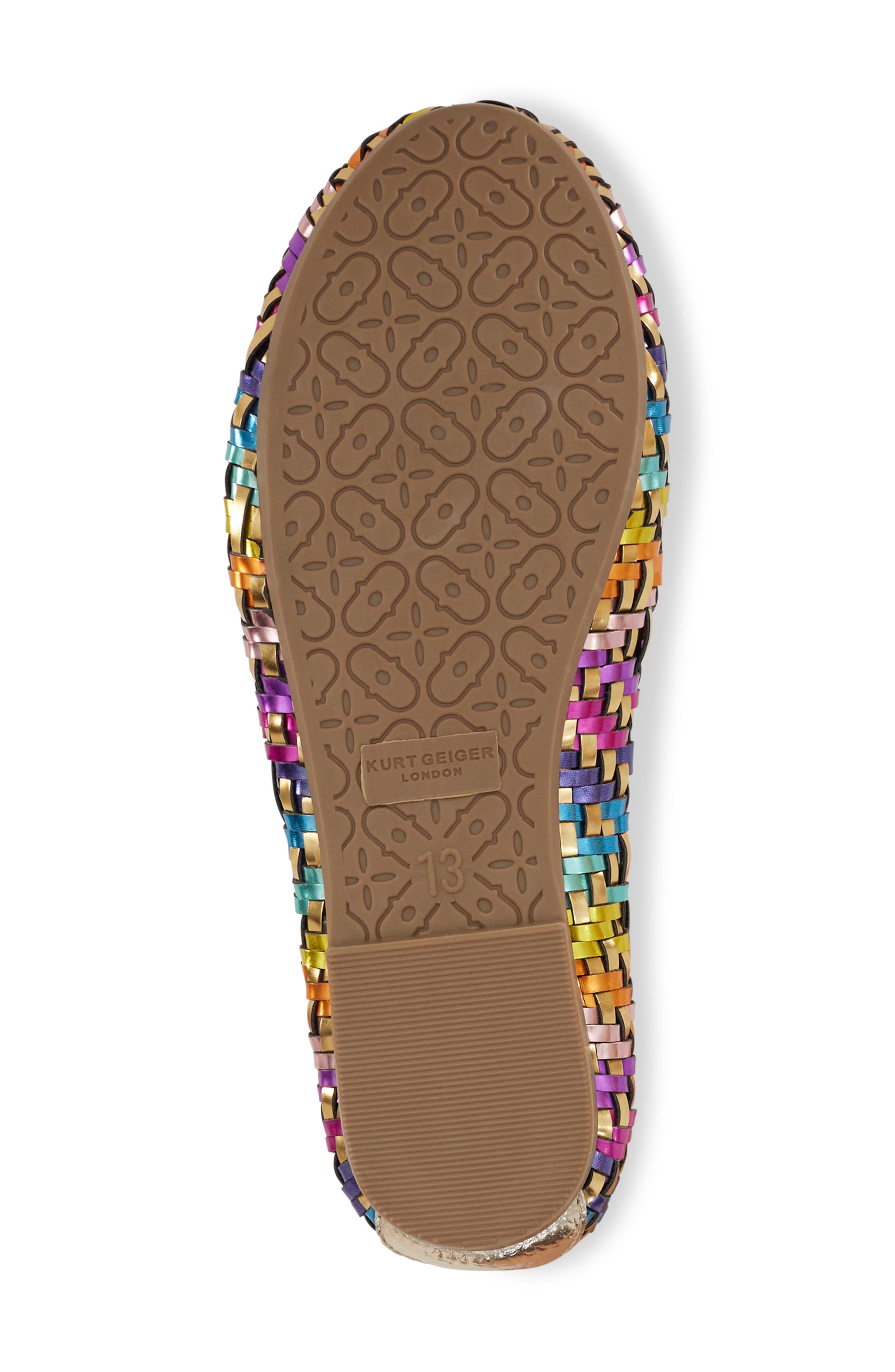 Kurt Geiger London Kids' Mini Eagle Ballerina Flat, Alternate, color, Gold Multi