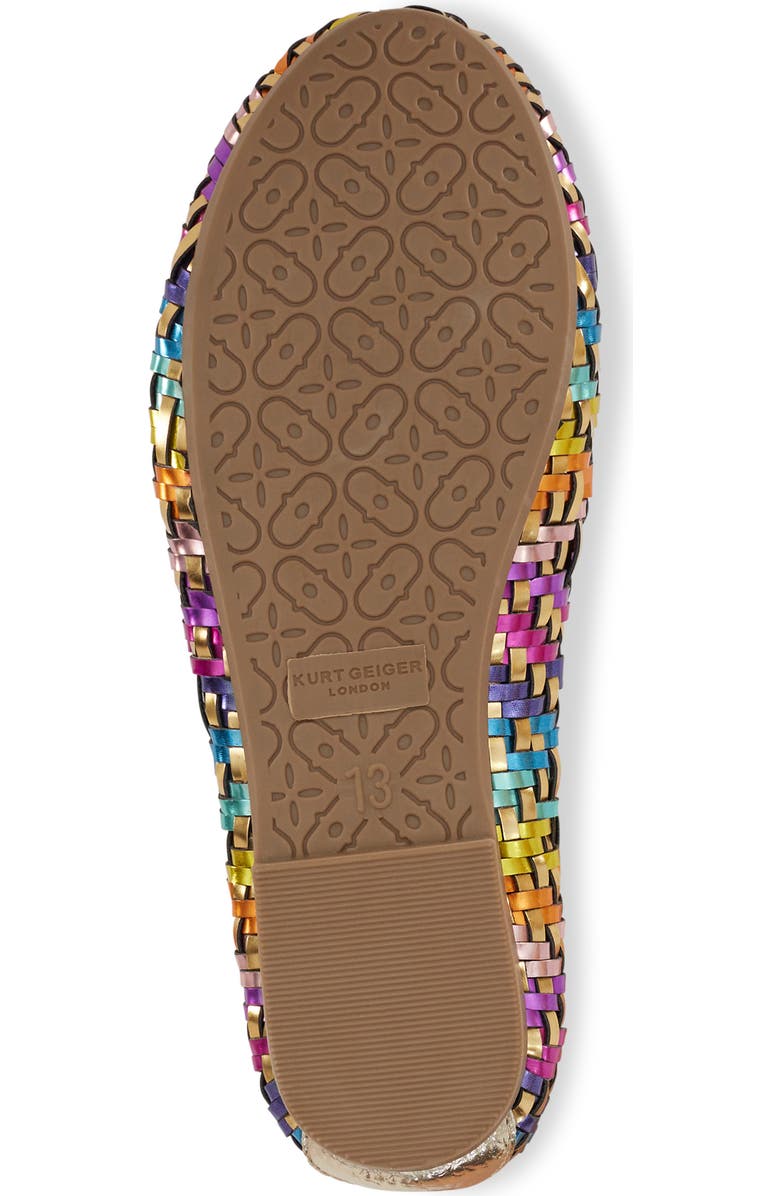 Kurt Geiger London Kids' Mini Eagle Ballerina Flat, Alternate, color, Gold Multi