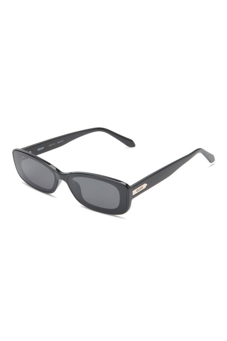 Vibe Check 62mm Polarized Small Square Sunglasses, Alternate, color, BLACK/ BLACK POLARIZED