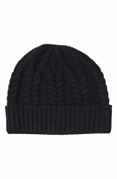 Sofia Cashmere Cable Stitched Cuffed Cashmere Beanie