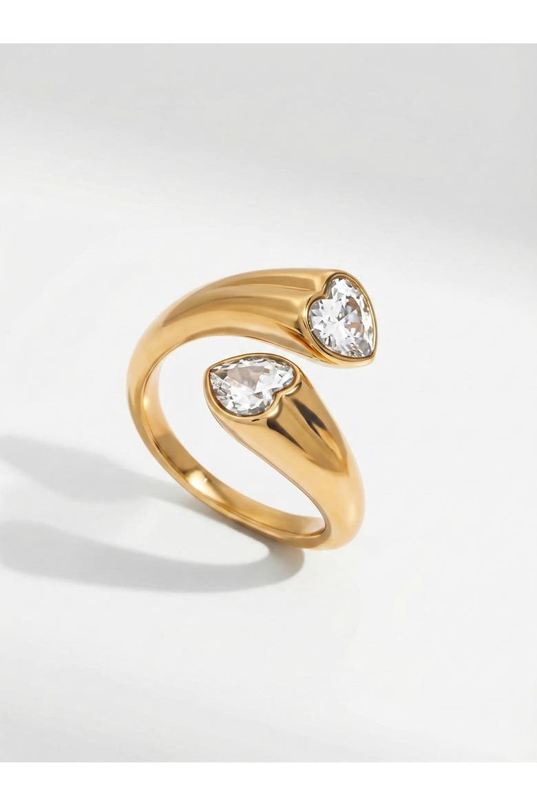 Sculpted Open Heart Ring, Alternate, color, yellow