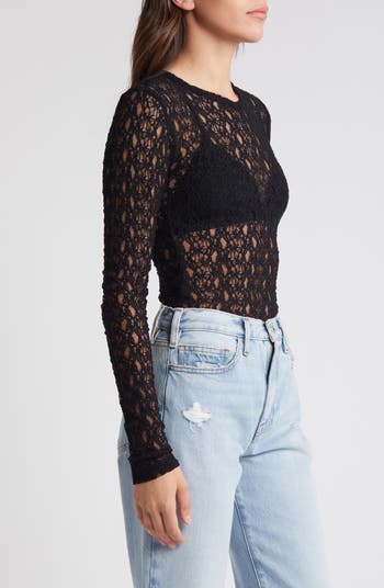 Sheer Stretch Lace Top
