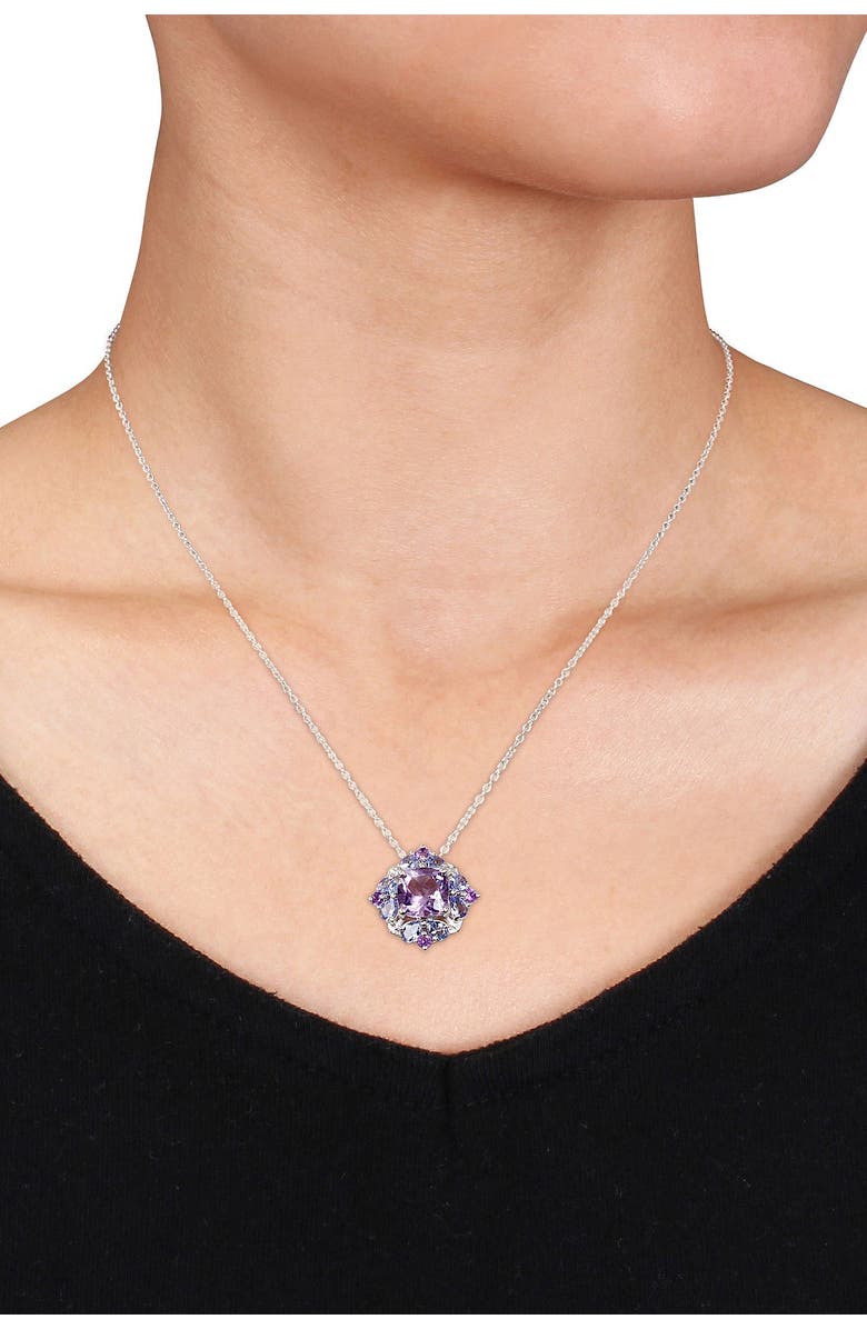 DELMAR Amethyst & Tanzanite Pendant Necklace, Alternate, color, Purple