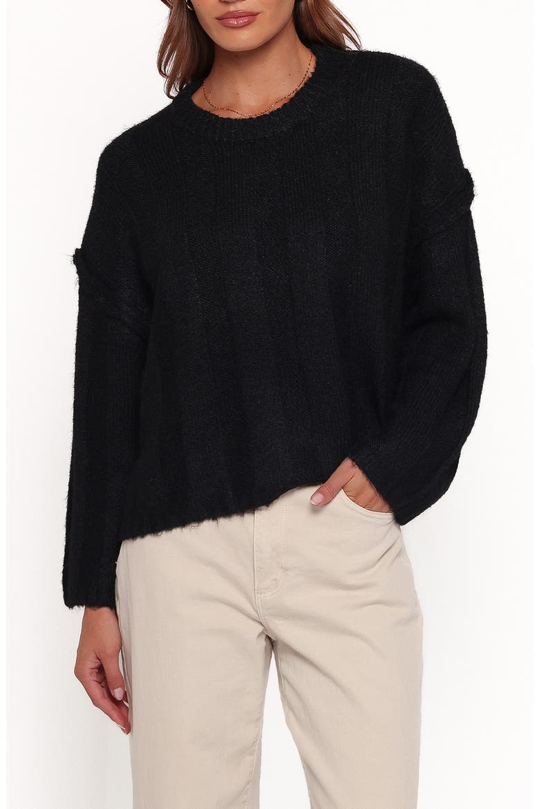 Mayven Boxy Wide Rib Sweater, Main, color, BLACK