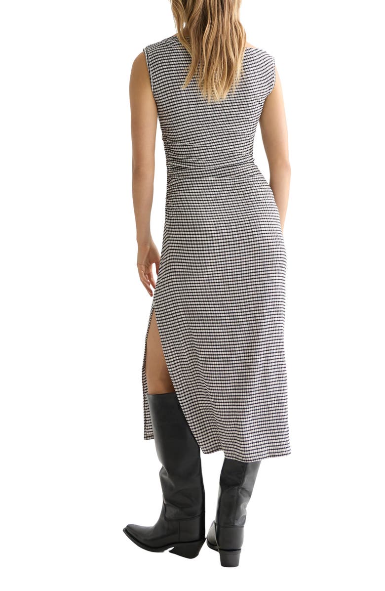 Scotch & Soda Asymmetric Neck Gingham Dress, Alternate, color, Meteorite