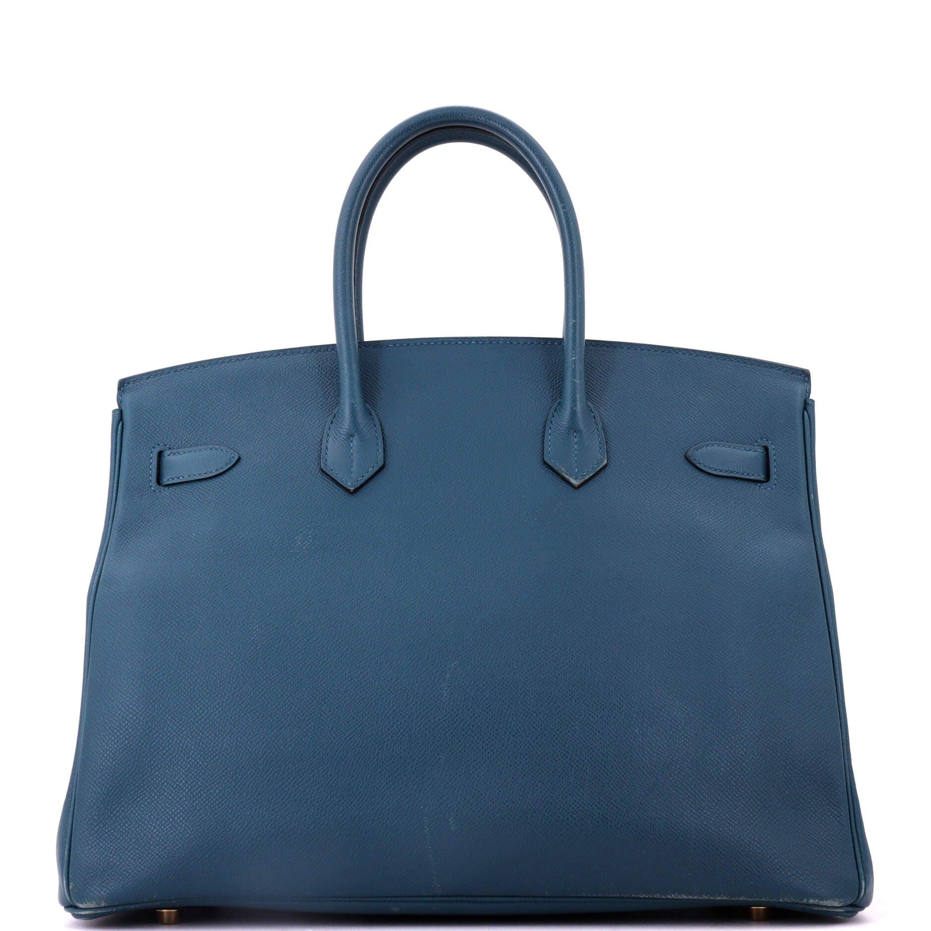 Birkin Handbag Blue Epsom with Gold Hardware 35, Alternate, color, Blue