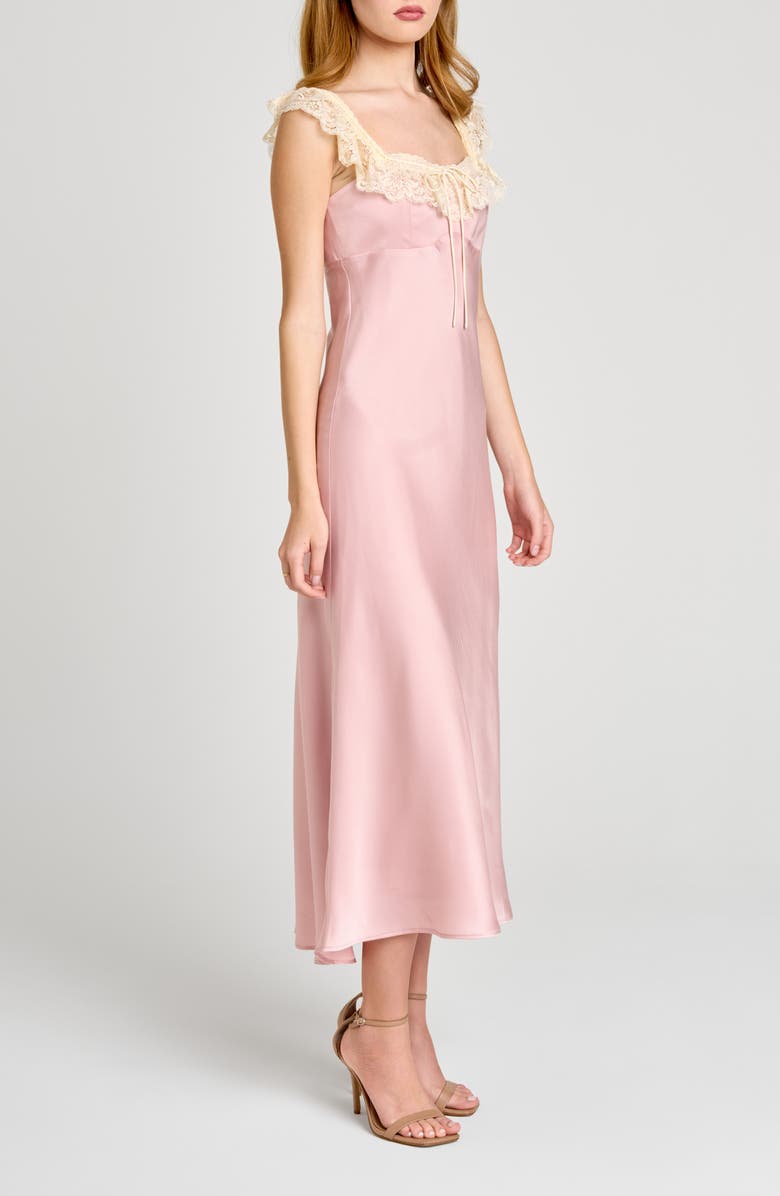 WAYF Ella Lace Trim Slipdress, Alternate, color, Pink