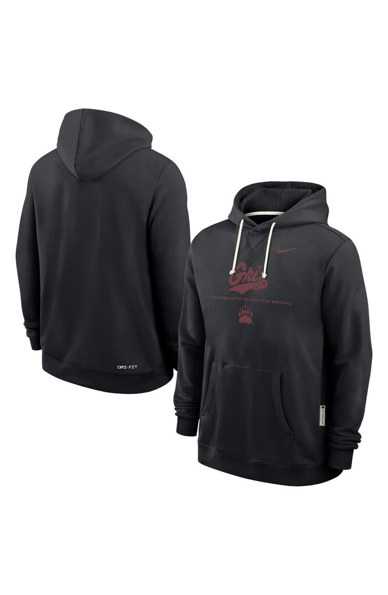 Nike Men's Nike Black Montana Grizzlies 2025 Sideline Standard Issue Dri-FIT Hoodie, Main, color, Black