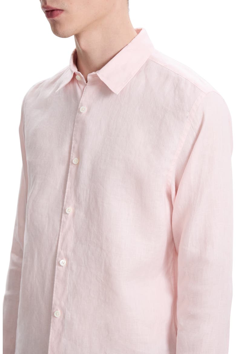 Irving Solid Linen Button-Up Shirt, Alternate, color, PALE PINK