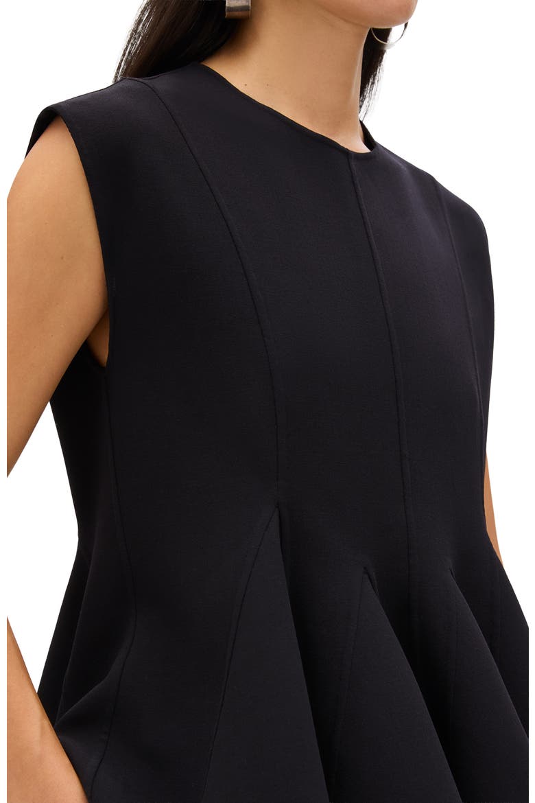 Double Face Godet Top, Alternate, color, Black