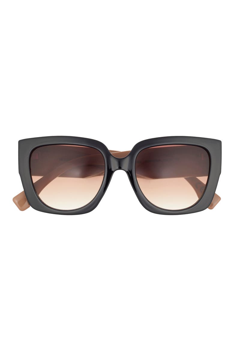 53mm Square Sunglasses, Main, color, BLACK OPAQUE