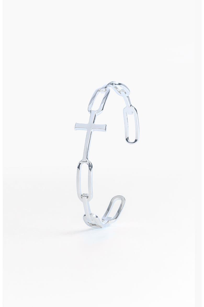 Chain Breaker Bangle, Main, color, Sterling Silver