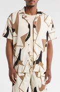 T.R. PREMIUM Abstract Print Camp Shirt